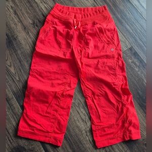Lululemon red dance studio cropped pants. Size 4.